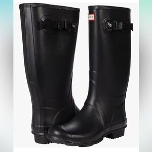 Hunter Womens Field Huntress Rubber Black Black Boots